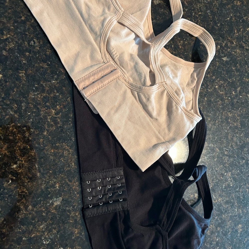 Women's Intimates Ribbed Bralette Set - Black and Cream